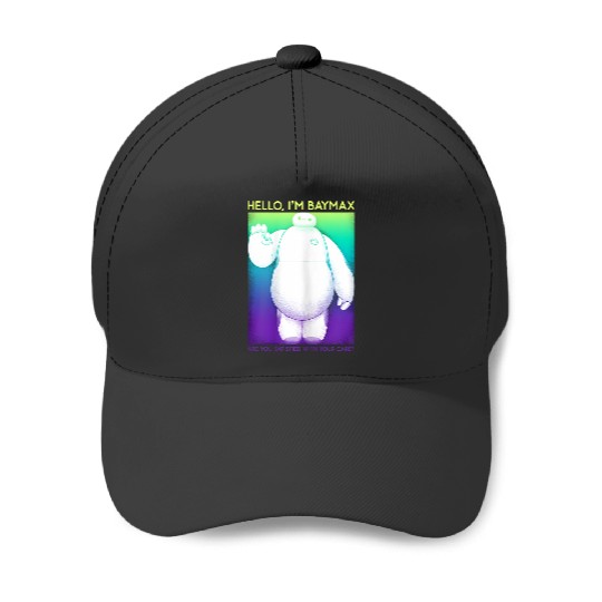 Disneyss Big Hero 6 Baymax Hello Wave Colorful Graphic Baseball Caps