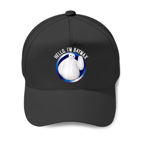 Disneyss Big Hero 6 Baymax Wave Hello Circle Graphic Baseball Caps