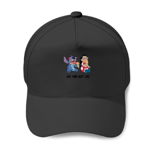 Disney Lilo Stitch Eating Ice Cream Live Your Be Baseball Caps