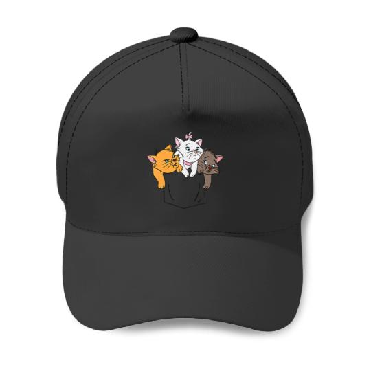 Disney The Aristocats Adorable Kittens Trio Faux Pocket Logo Baseball Caps