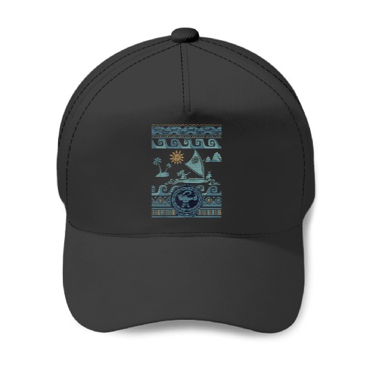 Discover Disney Moana Stitch Ocean Voyage Pattern Ugly Sweater Style Baseball Caps