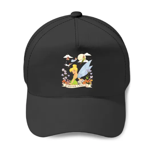 Discover Disney Peter Pan Tinker Bell Never Land Flowers Baseball Caps