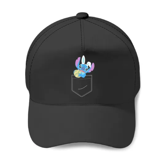 Discover Disney Stitch Easter Egg and Bunny Ears Corner Pocket Art Baseball Caps