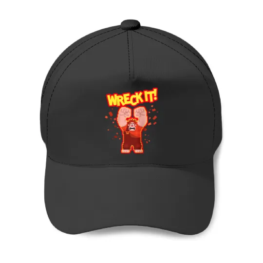 Disneyss Wreck it Ralph Wreck It Angry Pixelated Ralph shots Baseball Caps