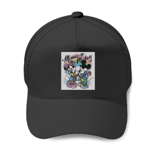 Discover Disney Colorful Mickey and Minnie Baseball Caps