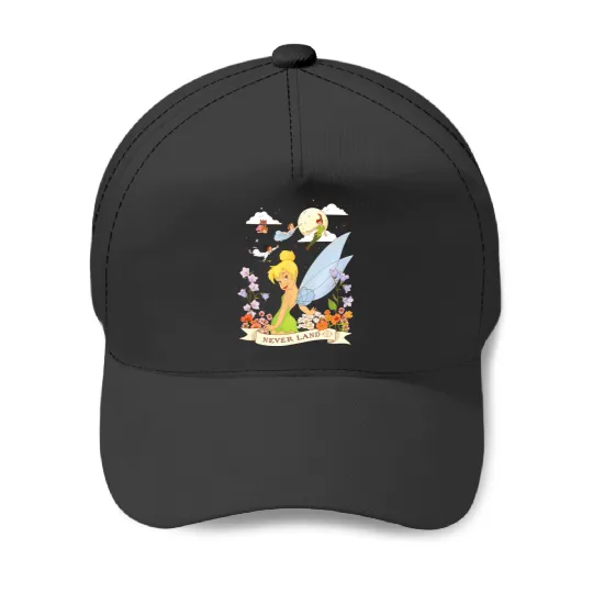 Disney Peter Pan Tinker Bell Never Land Flowers and Flight Baseball Caps