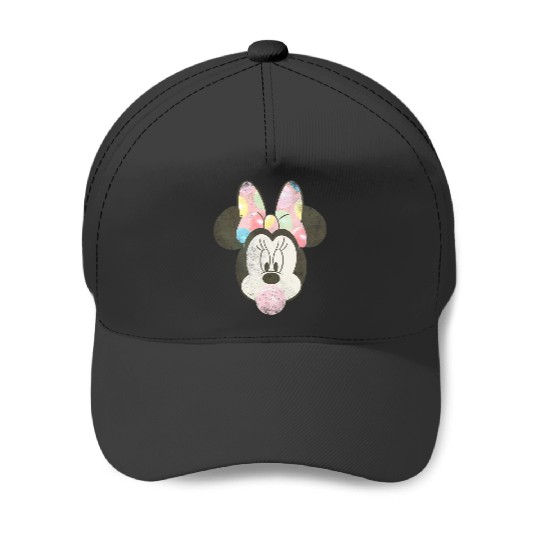 Discover Disney Minnie Mouse Retro Bubblegum Big Face Portrait Baseball Caps