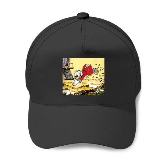 Disneyss Ducktales Scrooge Mcduck Swimming In Cash Baseball Caps