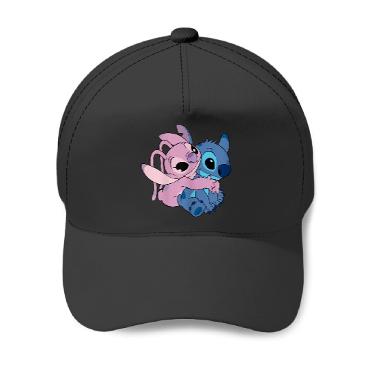 Disney Lilo Stitch Cute Angel Stitch Hugging Chest Logo Baseball Caps