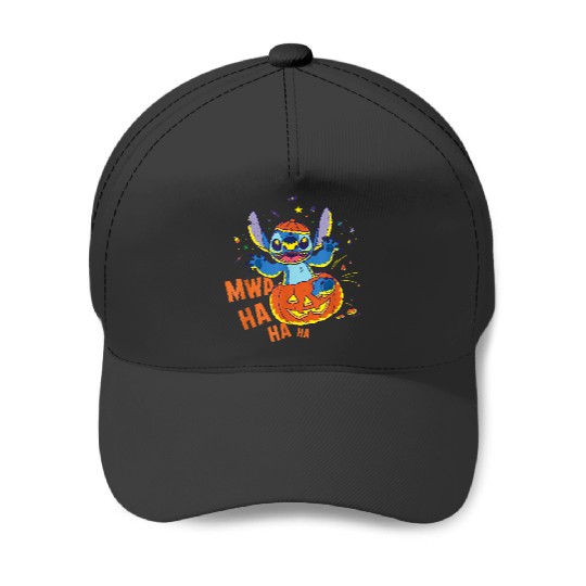 Disney Stitch Jack o lantern Surprise Mwa Ha Ha Halloween 2024 Baseball Caps