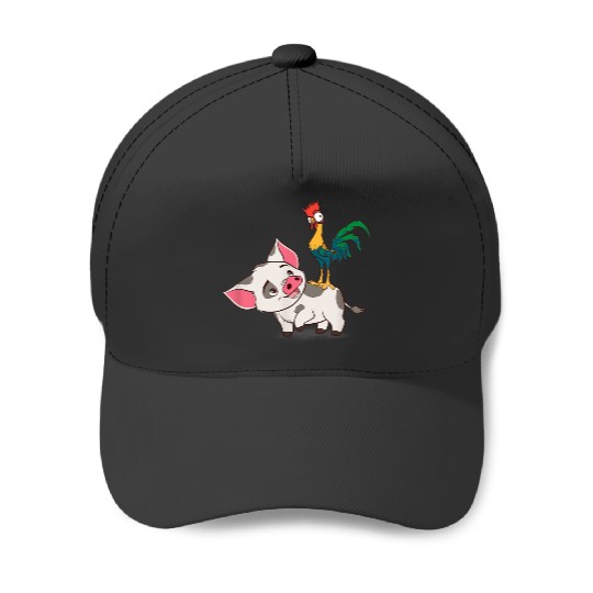 Disney Moana Pua And Hei Hei Having Fun Big Ches Baseball Caps