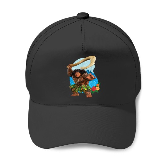 Disney Moana 2 Tropical Island Adventure Maui With Fish Hook Baseball Caps