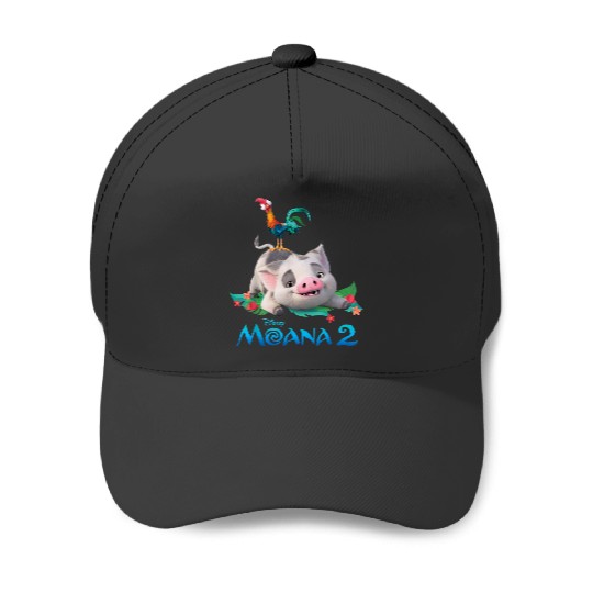 Disney Moana 2 Pua And Heihei With  Movie Logo Baseball Caps