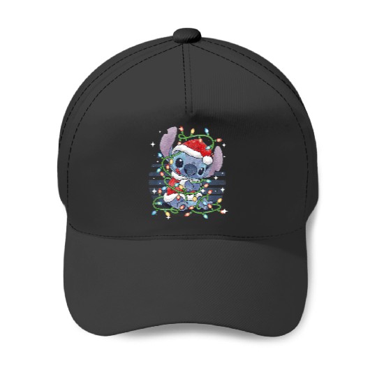 Disney Lilo & Stitch Christmas Tangled Lights Portrait Baseball Caps