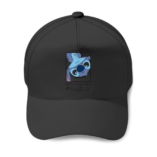 Disney Lilo Stitch Ohana Means Family Stitch Panel Box Baseball Caps