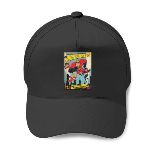 Disney Pixar The Incredibles Family Group Comic Baseball Caps