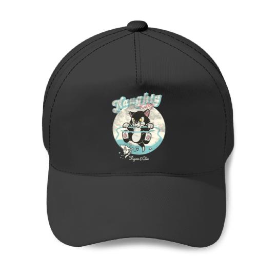 Disney Pinocchio Naughty Kitty Figaro & Cleo Retro Big Logo Baseball Caps