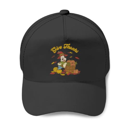 Disney Halloween Mickey Mouse Fall Give Thanks Happy Thanksgiving 2024 Baseball Caps