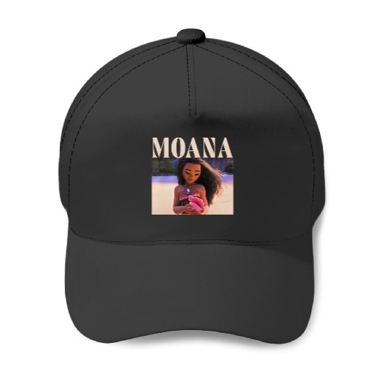 Disney Princess Moana Holding Seashell  Portrait Baseball Caps