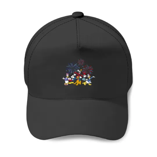Disney Mickey Classic 4th Of July  Fireworks Crew Baseball Caps