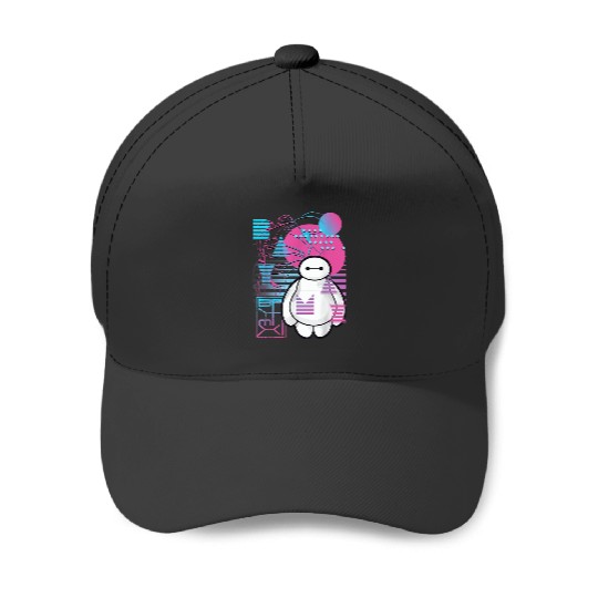 Disney Big Hero 6 Baymax Neon Blue Print Schemat Baseball Caps