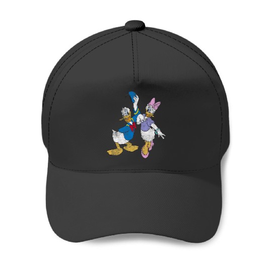 Disney Mickey And Friends Donald And Daisy Distressed Baseball Caps