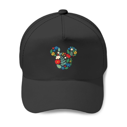Disney Mickey Mouse Head Shape Icon Flowers Garden Spring Baseball Caps
