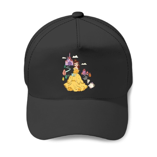 Disney Beauty and the Beast Belle & Mrs. Potts Floral Sketch Baseball Caps