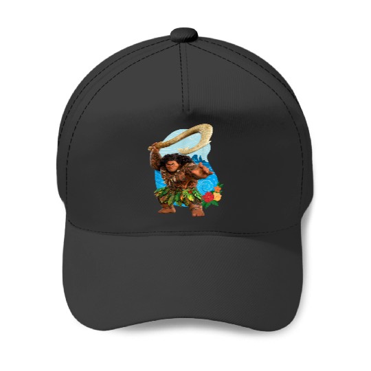 Disney Moana 2 Tropical Island Adventure Maui With Fish Hook Baseball Caps