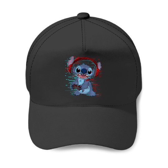 Kids Disney Lilo & Stitch Gamer Glitch Videogame Baseball Caps