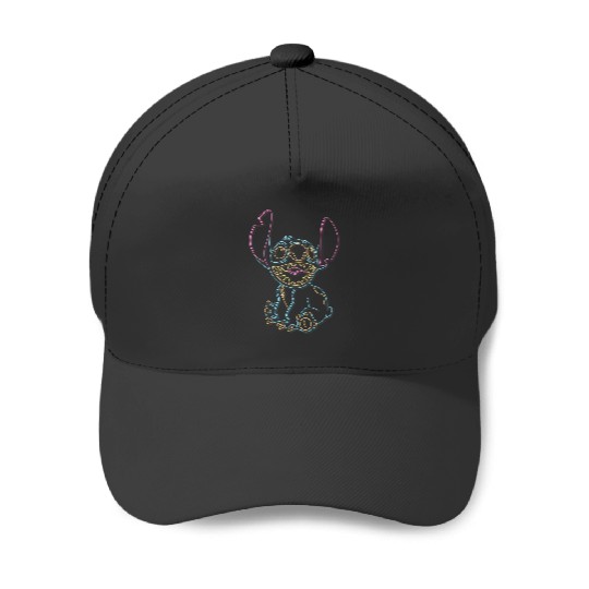 Disney Lilo Stitch Neon Stitch Outline Baseball Caps