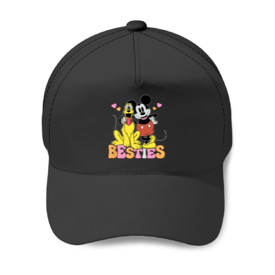 Disney Mickey Mouse Pluto Besties BFF Best Friends Valentine Baseball Caps