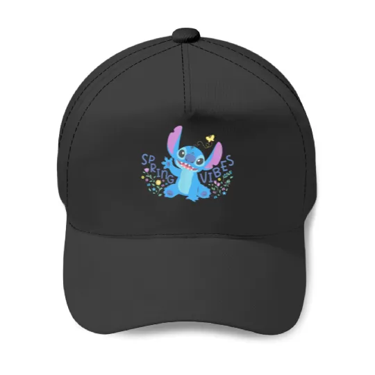 Disney Stitch with Flowers Butterfly Easter Spri Baseball Caps