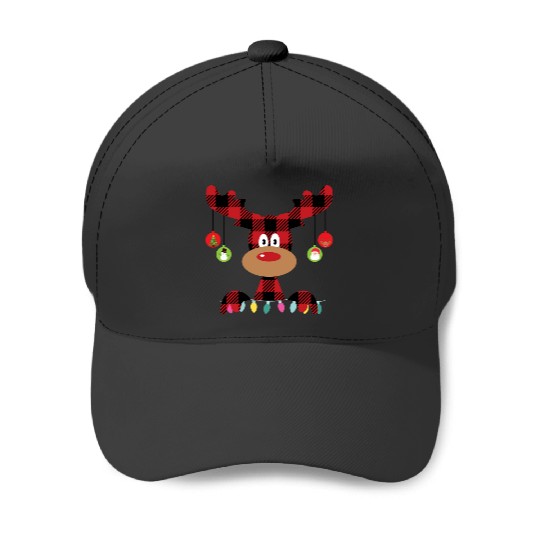 Funny Christmas Plaid Moose  : Mickey Disney Christmas, Disney Christmas Baseball Caps