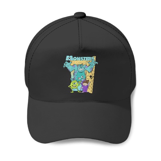 Womens Disney Monsters Inc. Mike Sully Boo Group Poster V-Neck Baseball Caps