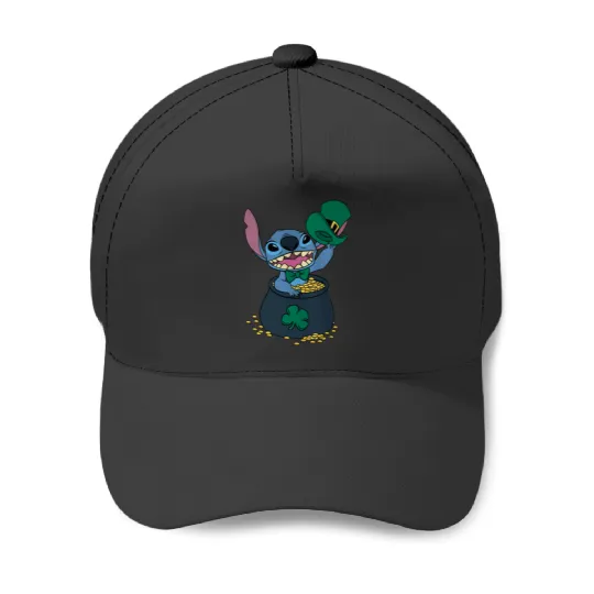 Disney Stitch Pot of Gold Shamrock St Patricks D Baseball Caps