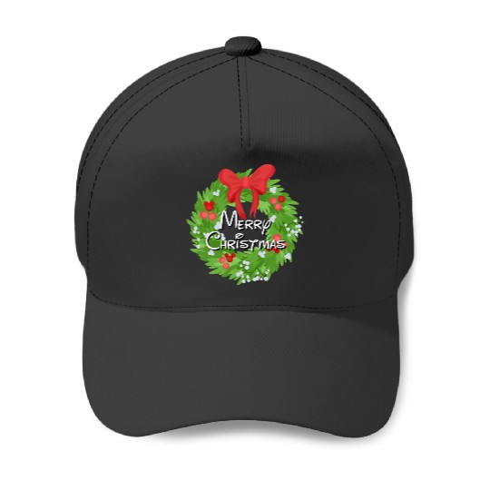 Merry Christmas Wreath House  Mouse Style  : Mickey Disney Christmas, Disney Christmas Baseball Caps
