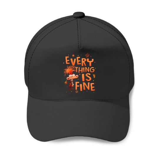 Disneyss Pixars Inside Out 2 Everything Is Fine Anxietys Logo Baseball Caps