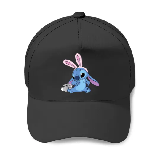 Disney Stitch with Easter Bunny T-Shirt Baseball Caps