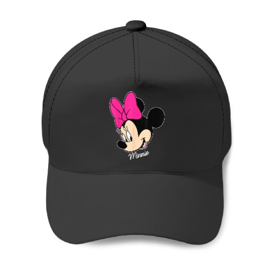 Disney Mickey And Friends Minnie Mouse Big Face , Black, Small Baseball Caps