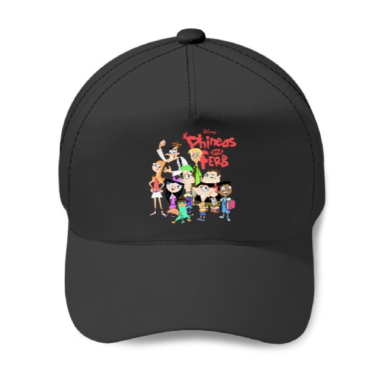 Discover Disney Phineas And Ferb The Group Logo Baseball Caps