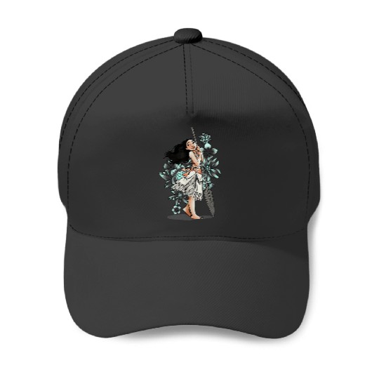 Disney Moana Tropical Floral Line Art Voyager Po Baseball Caps
