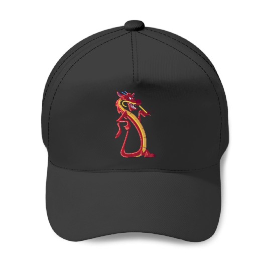 Disney Mulan Mushu Neon Accent Portrait Baseball Caps