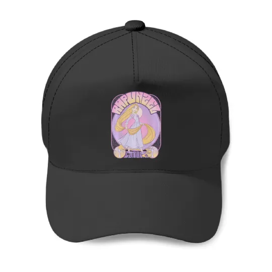 Discover Disney Tangled Rapunzel Seventies Retro Poster Baseball Caps