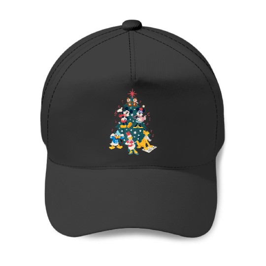 Discover Disney Mickey & Friends Holiday Retro Christmas Tree Carols Premium Baseball Caps