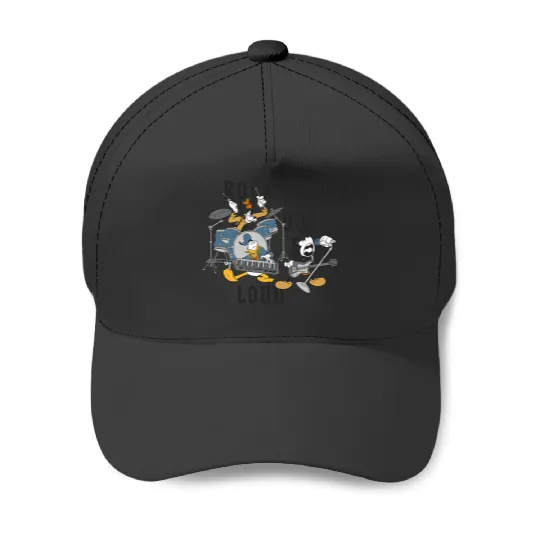 Discover Disney Mickey And Friends Rock Out Loud Music Band Group Baseball Caps