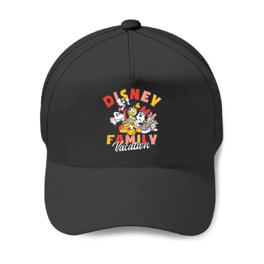 Discover Disneyss Mickey And Friends Disneyss Family Vacation 2024 Logo Baseball Caps