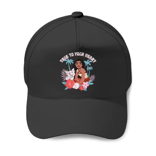 Disneyss Moana 2 True To Your Heart Pua Moana Tropical Logo Baseball Caps