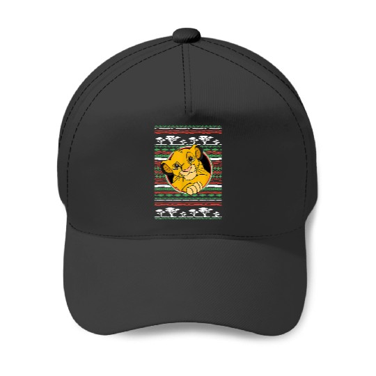 Discover Disney The Lion King Simba Ugly Christmas Sweater Holiday Baseball Caps