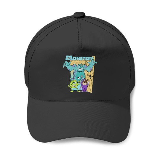Discover Disney Pixar Monsters Inc. Mike Sully Boo Group Poster Baseball Caps